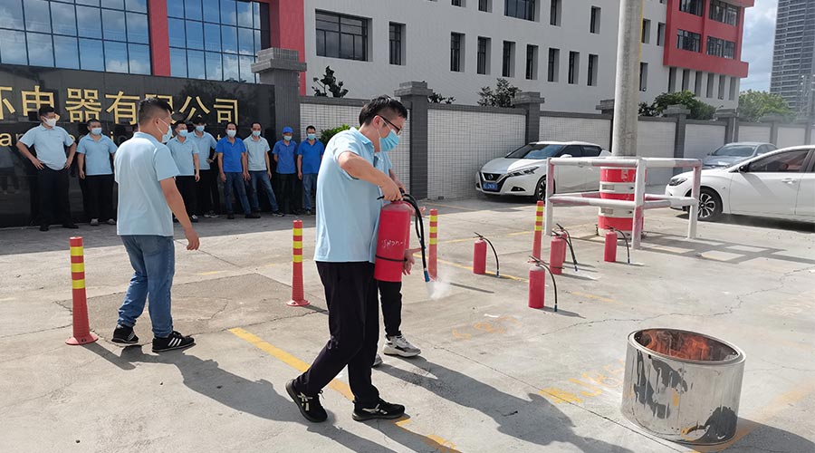 安全生產(chǎn)不松懈！金環(huán)電器開展消防應急救援演練